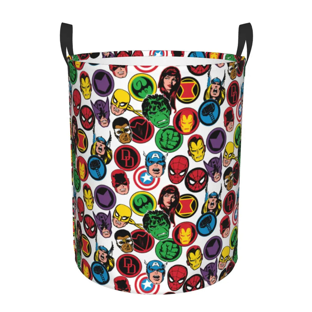 Custom Superheros Movie Collection Laundry Hamper Large Clothes Storage Basket Spider Man Comics Toys Bin Organizer for Nursery