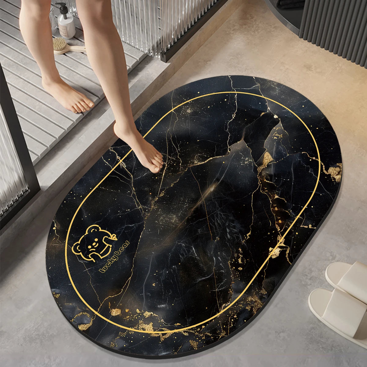 Soft diatom mud bathroom non-slip floor mat, quick-drying foot mat at the door of the bathroom, toilet toilet rug