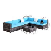 Outsunny 7 Piece Rattan Sofa Set Outdoor Furniture Patio Set SHIPPING ONLY IN CANADA.Unsupported Countries: Northwest,Nunavut,Territories,Yukon