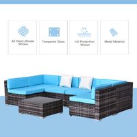 Outsunny 7 Piece Rattan Sofa Set Outdoor Furniture Patio Set SHIPPING ONLY IN CANADA.Unsupported Countries: Northwest,Nunavut,Territories,Yukon