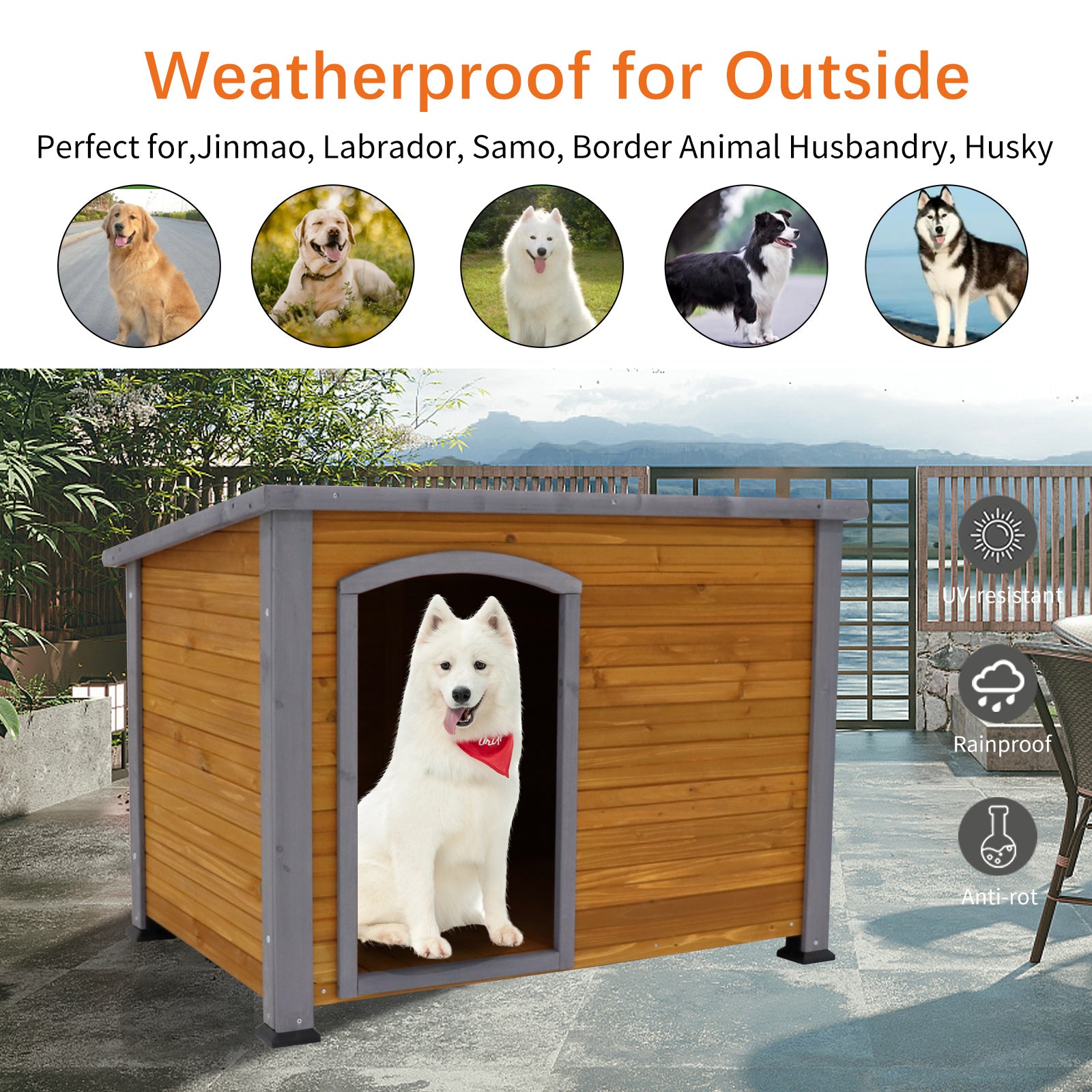 Dog House Outdoor & Indoor Wooden SHIPPING ONLY IN USA