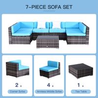 Outsunny 7 Piece Rattan Sofa Set Outdoor Furniture Patio Set SHIPPING ONLY IN CANADA.Unsupported Countries: Northwest,Nunavut,Territories,Yukon