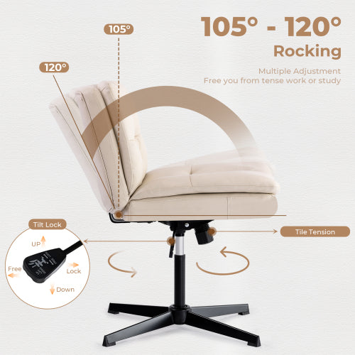 Large Size Armless Home Office Desk Chair Vanity Chair No Wheels SHIPPING ONLY IN USA