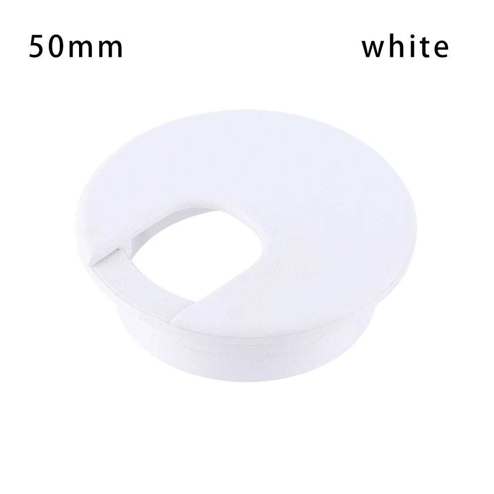 50/60MM Desk Cord Grommet Wire Hole Cover Line Outlet Port Threading Box Cover Cable Passing Box Office Table Cable Organizer