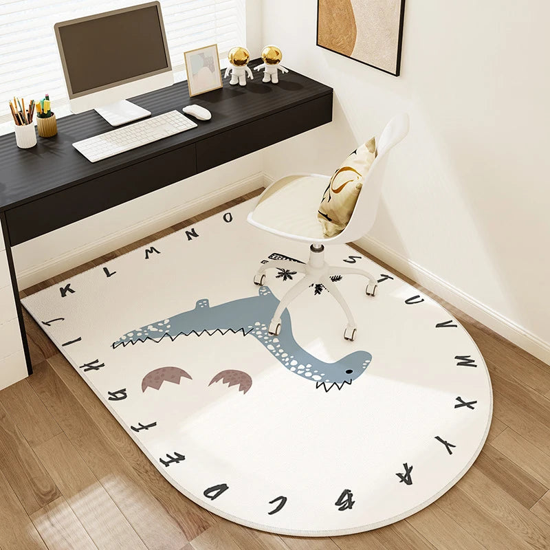 Kids Study Room Computer Chair Mat E-sports Swivel Chair Non-slip Carpet Living Room Table Study Computer Desk Foot Mat