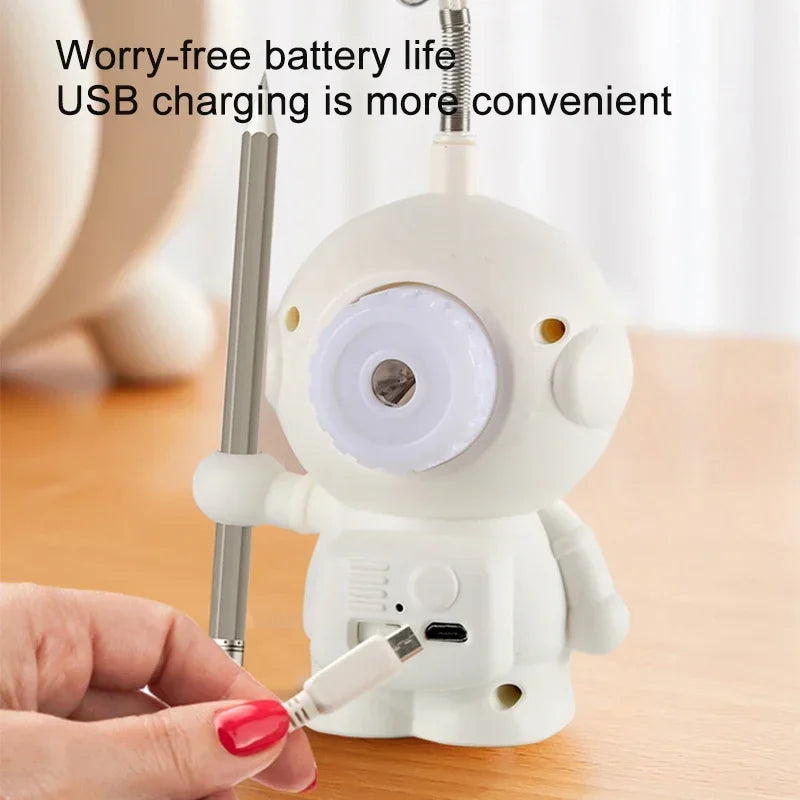 Creative Astronaut Flexible LED Study Desk Lamp with Phone Holder Bedside Color Adjust Table Lamp for Kids Student Room ﻿