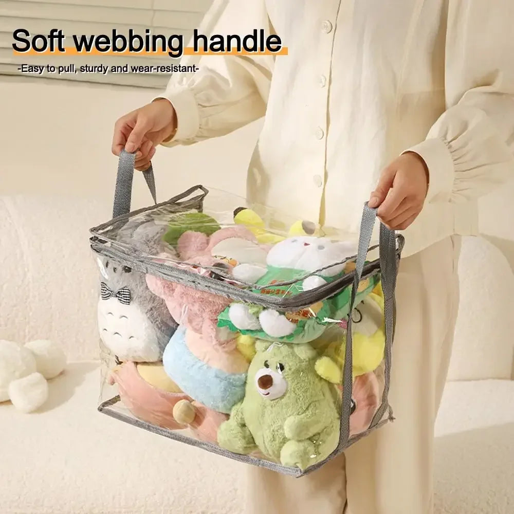 PVC Waterproof Toy Storage Box Large Capacity Multifunctional Folding Bag Waterproof Dustproof Transparent Home Storage Bag