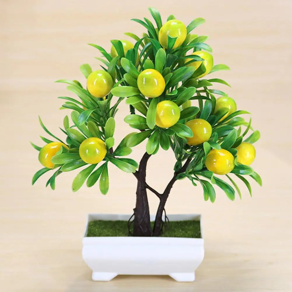 Artificial Orange Bonsai Potted Flower Home Office Garden Decor Peach pepper Tree Artificial Fruit Plant Potted Fake Plant Decor