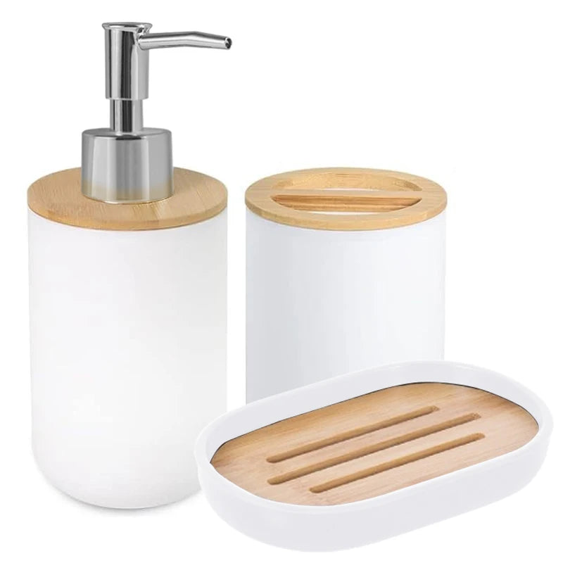 Bathroom Set Hands Soap Dispenser Toothbrush Holder and Soap Box Bathroom Decor Toiletries Holder for Bath Accessories