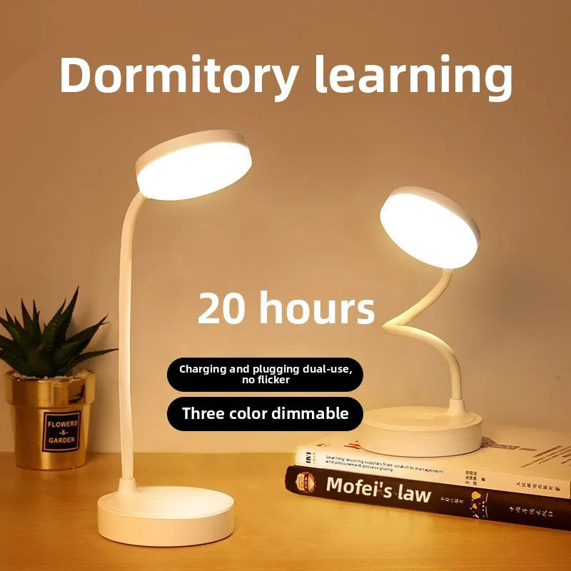 2 Pack LED Desk Lamps, Portable Table Lamp with USB, 3 Brightness, Eye Protection, Touch Control for Bedroom or Office