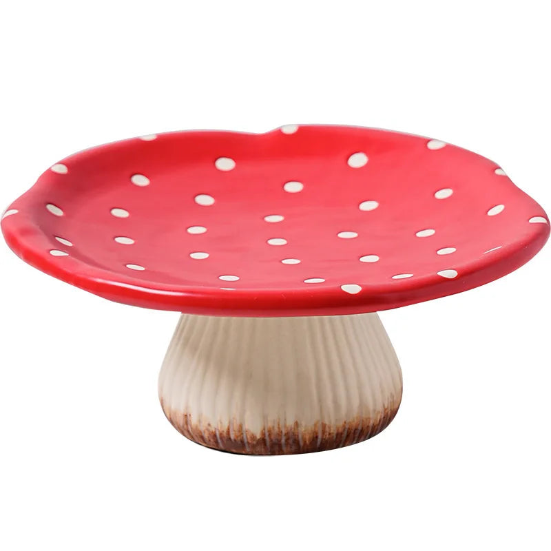 Red Mushroom ceramic Coffee Mug Dinner Plates Noodle Bowls Salad Bowls Teapot Cakepan Afternoon Tea Party Gift for Girl
