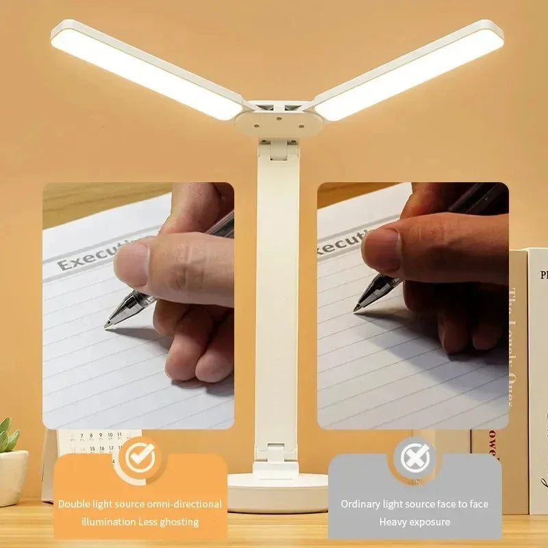 LED Desk Lamp USB Rechargeable Touch Night Light 3 Levels Dimmable Eye Protection Foldable Table Lamp For Bedroom Bedside Readin