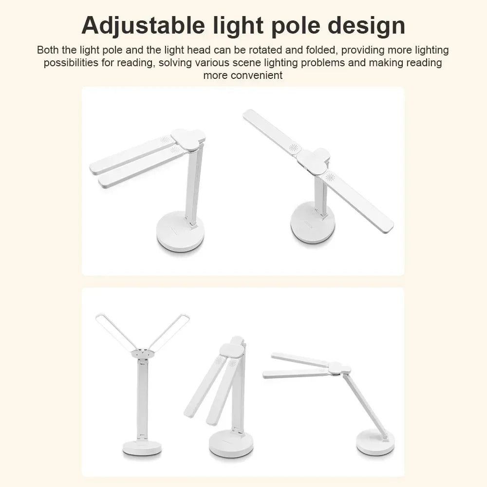 LED Desk Lamp USB Rechargeable Touch Night Light 3 Levels Dimmable Eye Protection Foldable Table Lamp For Bedroom Bedside Readin