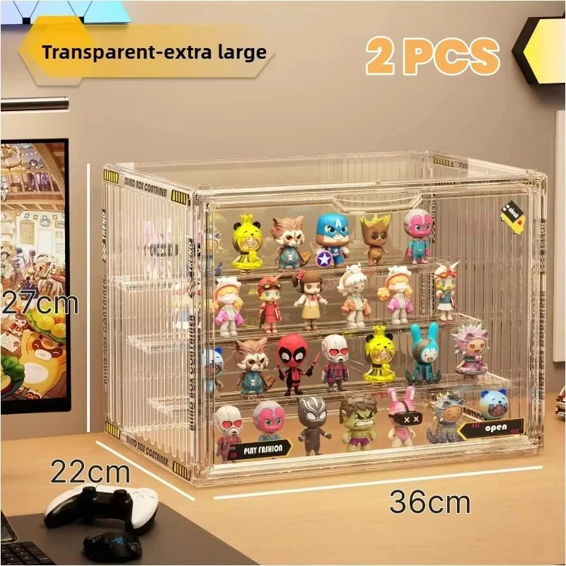 Large Containerized designs Acrylic Organizer for Collectible Figures and Blind Box Toys Action Figures Desktop Organizers Box
