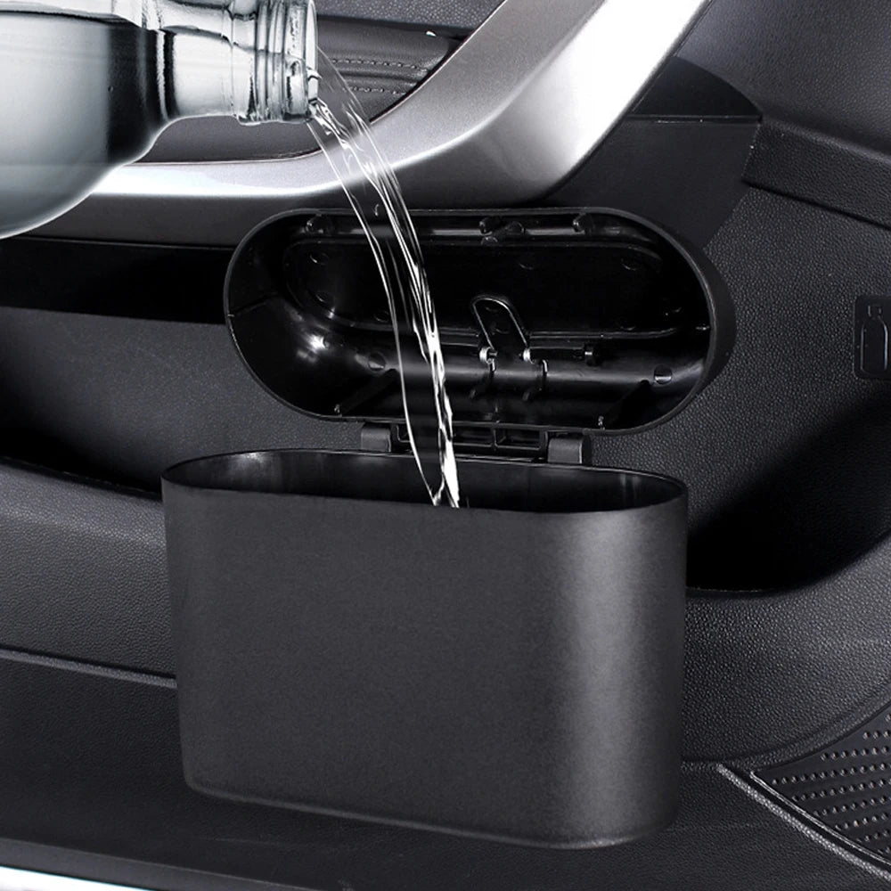 Portable Car Trash Can Hanging Mini Vehicle Garbage Organization With Lid Multifunctional Folding Automotive Garbage Storage Box