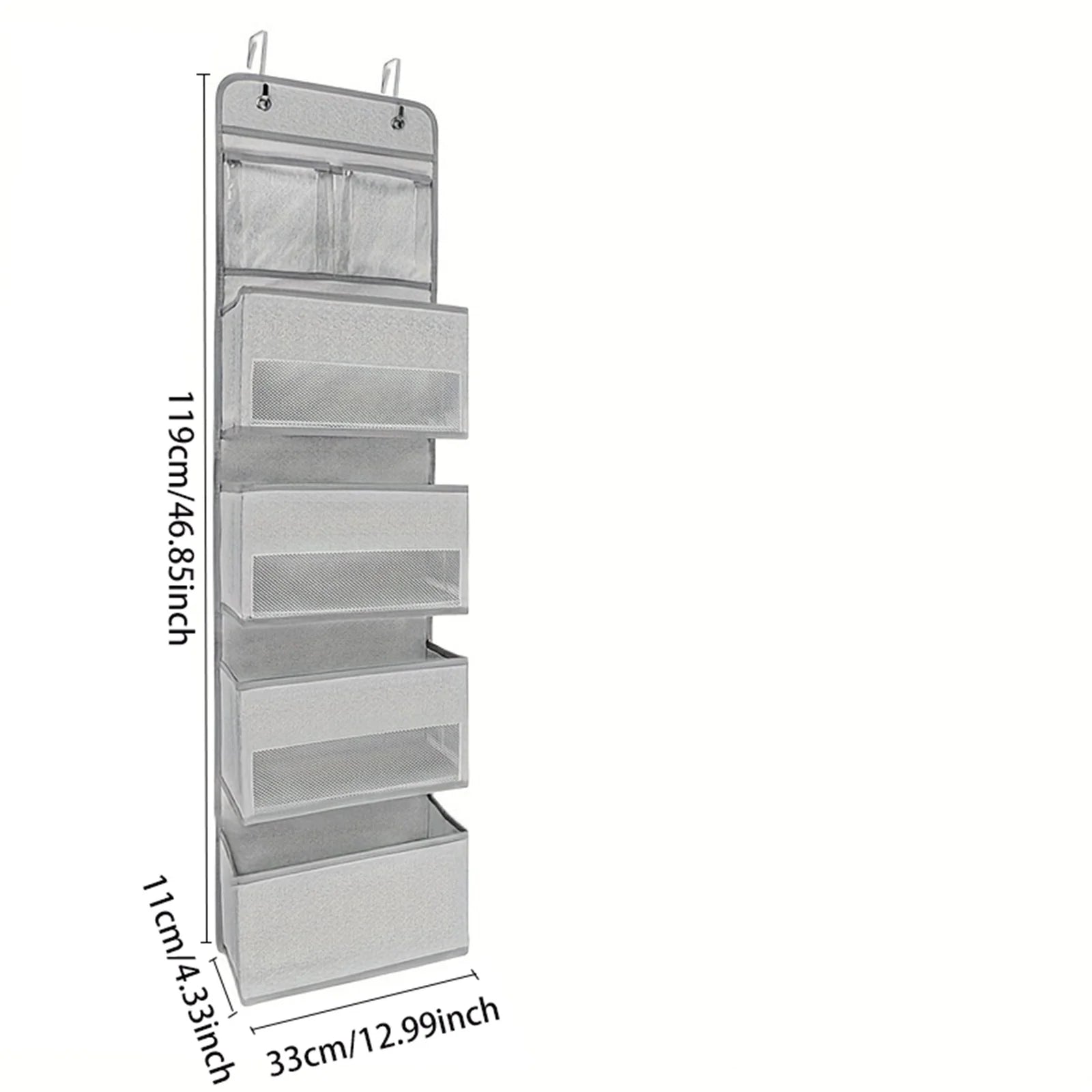 1 PC Non-Woven Fabric, 6-Layer Detachable, Divided Into 2 Hanging Storage Door Devices With Hooks, Anti Swinging Dormitory