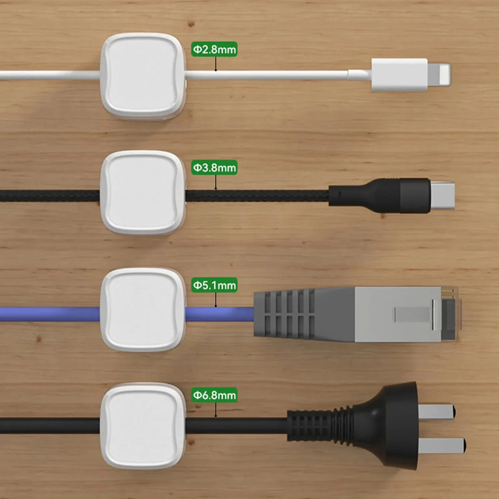 3/6PCS Magnetic Cable Clips Cable Smooth Adjustable Cord Holder Under Desk Cable Management Wire Keeper Cable Organizer ﻿