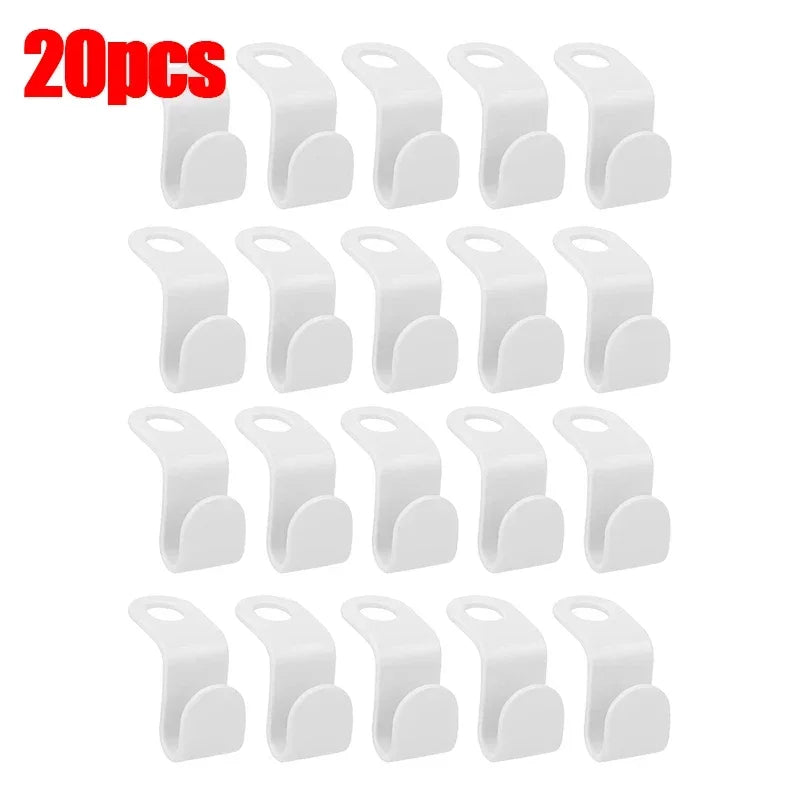50/5Pcs Clothes Hanger Hooks Space Saving Closet Connector Hook Cascading Hanger Plastic Extender Clips Wardrobe Coat Organizer