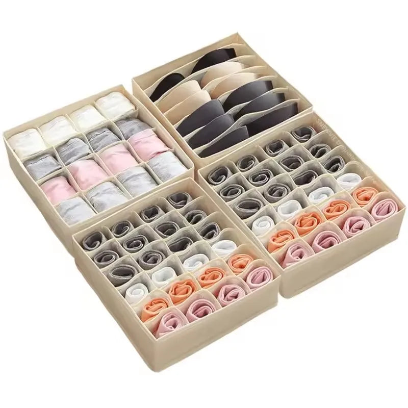 Underwear Organizer Bra Storage Box Panties Socks Storage Boxes Bedroom Wardrobe Clothes Organizer Foldable Drawer Separator Cas