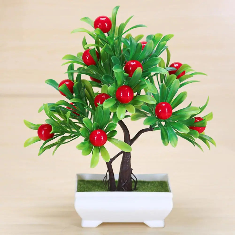 Artificial Orange Bonsai Potted Flower Home Office Garden Decor Peach pepper Tree Artificial Fruit Plant Potted Fake Plant Decor