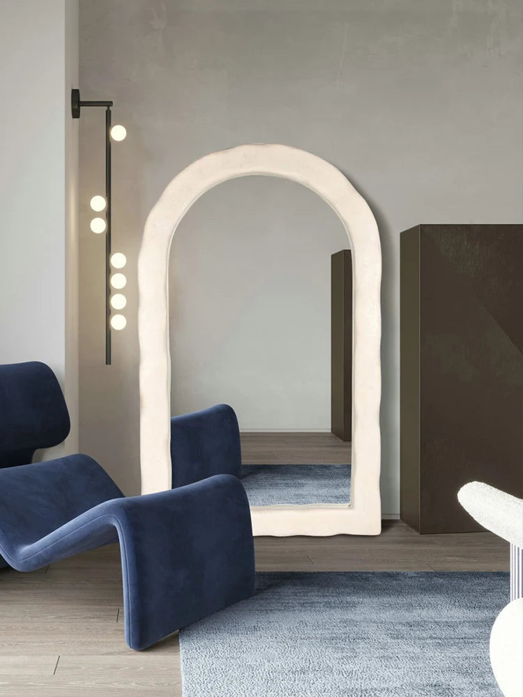 French Luxury Full-length Mirror Creative Undulating Frame Mirror Modern Home Decoration European Style HD Mirror Size 60x160cm