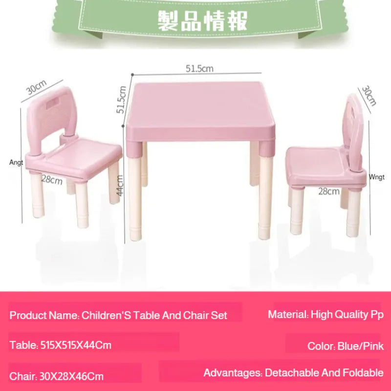 Kindergarten table and chair set Plastic Kids study table with Chair desk Toddler desk and chair set for Reading,Drawing,Snack