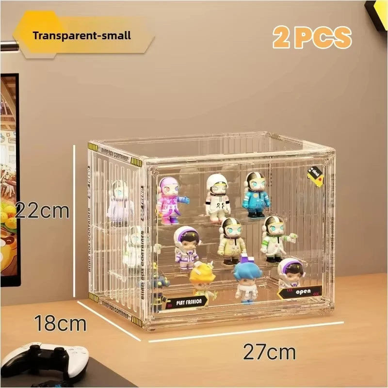 Large Containerized designs Acrylic Organizer for Collectible Figures and Blind Box Toys Action Figures Desktop Organizers Box