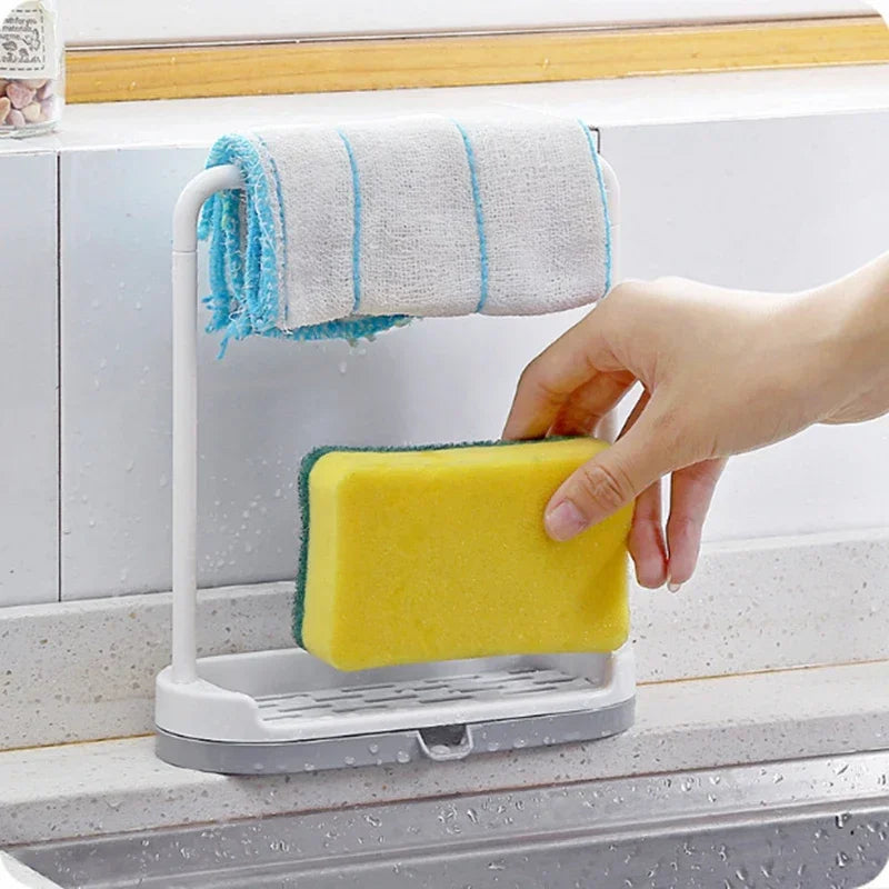 1 PC Kitchen Towel Storage Rack Sponge Drain Shelf Plastic Dishcloth Stand Home Organizer Holders Bathroom Gadgets