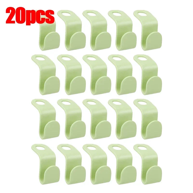 50/5Pcs Clothes Hanger Hooks Space Saving Closet Connector Hook Cascading Hanger Plastic Extender Clips Wardrobe Coat Organizer