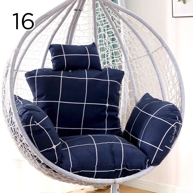 Unfilled S/L Swing Hanging Egg Swing Basket Seat Chair Cushion Cover Round Detachable Pillowcase for Home Patio Living Rooms