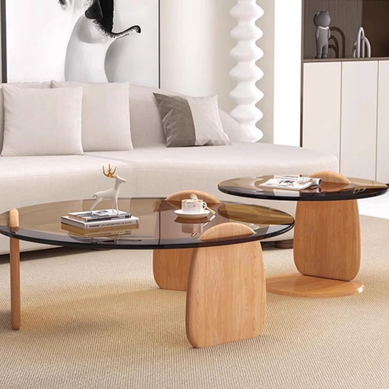 Round Center Table Glass Aesthetic Room Furniture Corner Tables Side Home Coffee Living Low Hospitality Tisch Hall Luxury