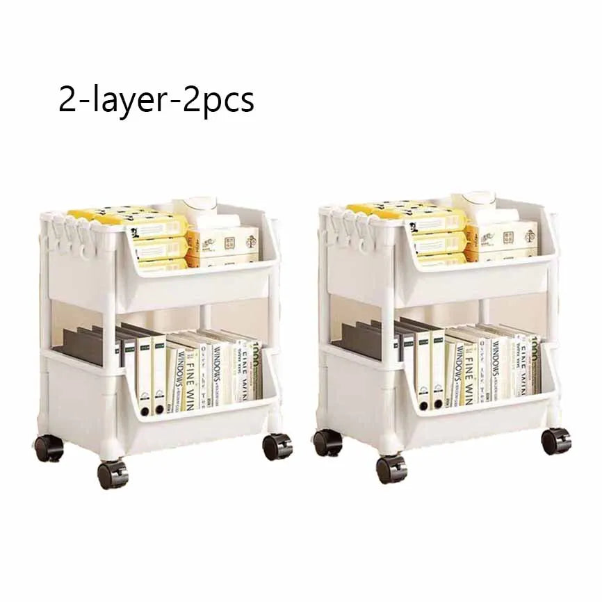 Trolley Bookshelf Kitchen Storage Rack Kitchen Corner Narrow Slit Storage Cabinet Bathroom Living Room Home Organizer