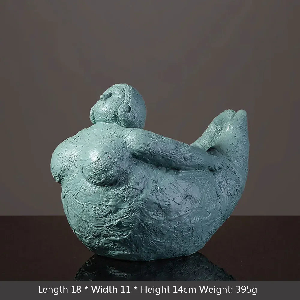 Resin Abstract Fat Lady Yoga Statue Home Decor Decoration Room Figurines Interior Desk Accessories Sculptures Nordic Living