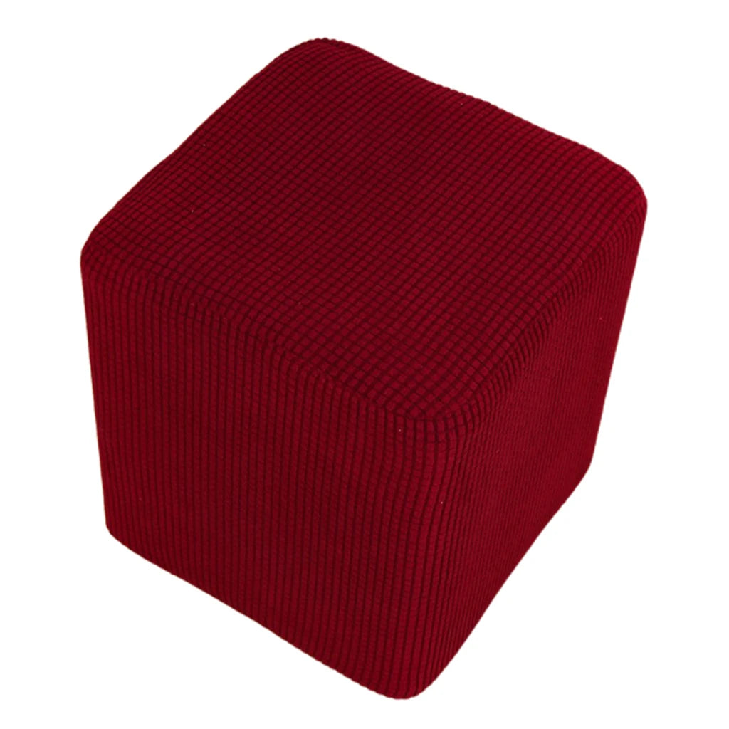 New Solid Stretch Ottoman Slipcover Sofa Footstool Cover Storage Protector