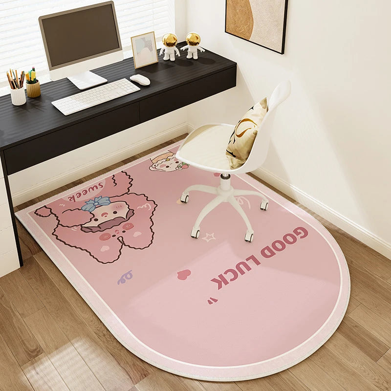 Kids Study Room Computer Chair Mat E-sports Swivel Chair Non-slip Carpet Living Room Table Study Computer Desk Foot Mat