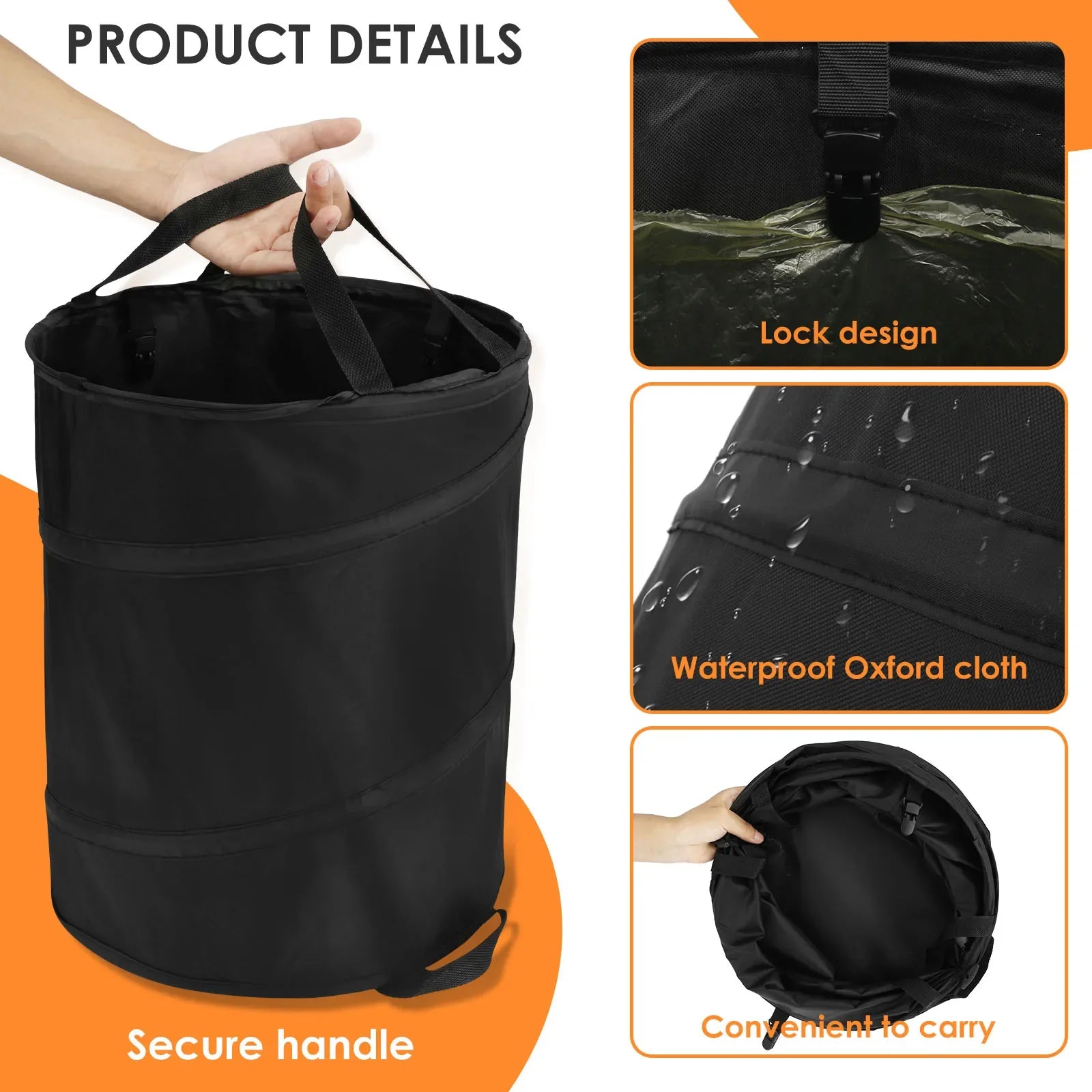 Collapsible Trash can Portable Garbage Can Pop Up Garden Leaf Trash Can Outdoor Camping Waste Bin Multifunctional Storage Box