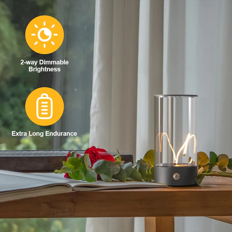 Minimalist Magnetic Lamp Touch Control Cordless Desk Lamp 2000mah USB Rechargeable For Bedroom Nightstand 3 Colors Ambient Light