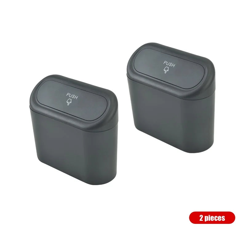 Hanging Car Trash Can with Lid Car Dustproof Trash Can ABS Home Office Multifunctional Storage Box Car Interior Accessories