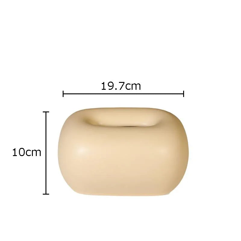 Creative Round Corner Tissue Box Coffee Table Desk Decoration Minimalism Ceramic Tissue Box Bedside Table Paper Towel Case