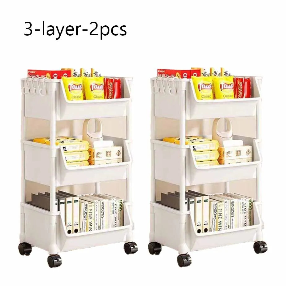 Trolley Bookshelf Kitchen Storage Rack Kitchen Corner Narrow Slit Storage Cabinet Bathroom Living Room Home Organizer