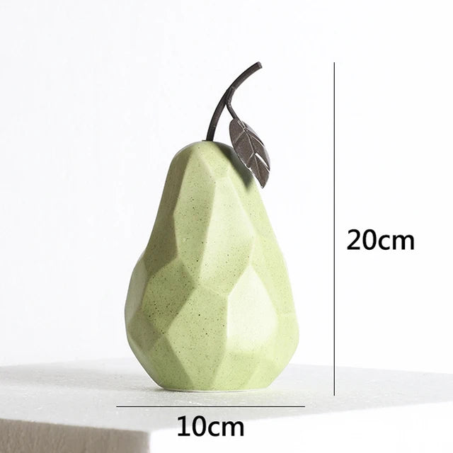 Nordic Sculpture Figurines For Interior Office Desk Accessories Home Decor Pear Apple Ceramic Decor Abstract Fruit Ornaments