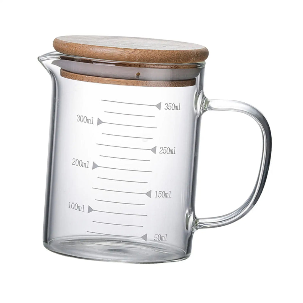 Measuring Cup Multipurpose with Lid Transparent Water Pitcher with Scale Milk Glass Cup for Juice Coffee Gifts