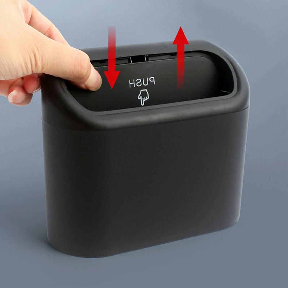 Portable Car Trash Can Hanging Mini Vehicle Garbage Organization With Lid Multifunctional Folding Automotive Garbage Storage Box