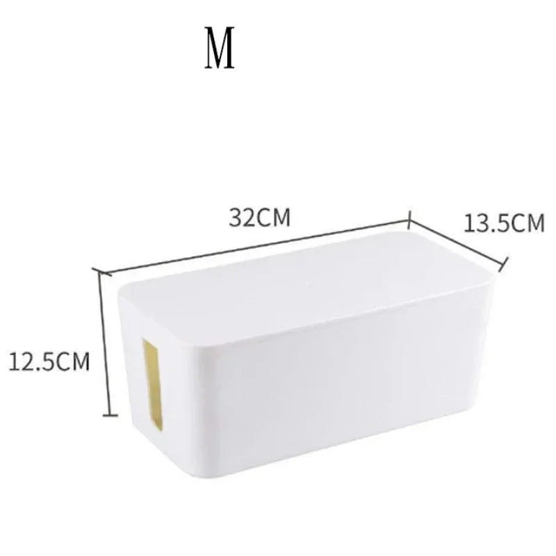 Cable Management Box Desktop Power Strip Storage Box Dustproof Socket Storage Box Home Wire Case Wire Management Cable Organizer