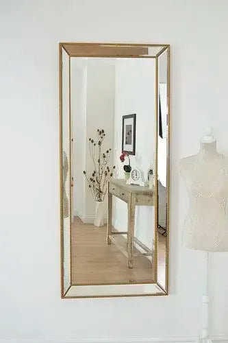 Full Length French Style Mirror Decoration Wall Living Room Aesthetic Mirror Luxury Vintage Floor Standing Espelho Accessories