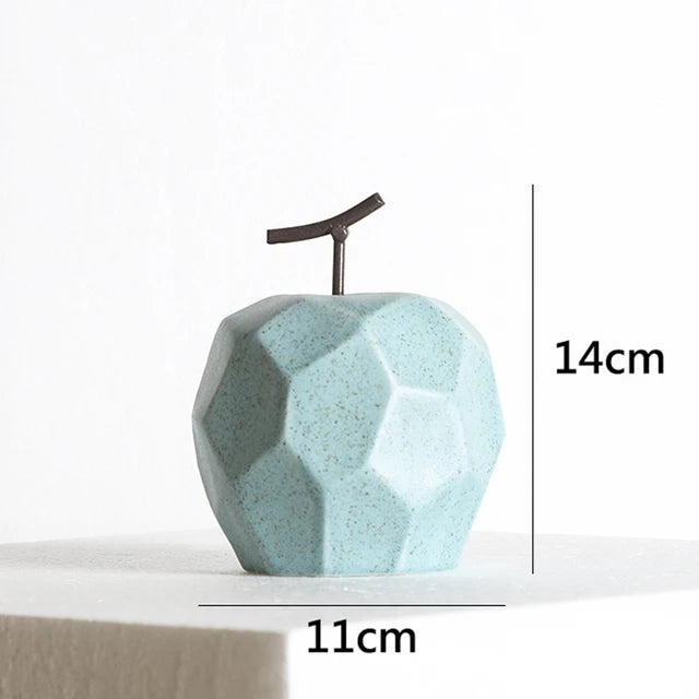 Nordic Sculpture Figurines For Interior Office Desk Accessories Home Decor Pear Apple Ceramic Decor Abstract Fruit Ornaments