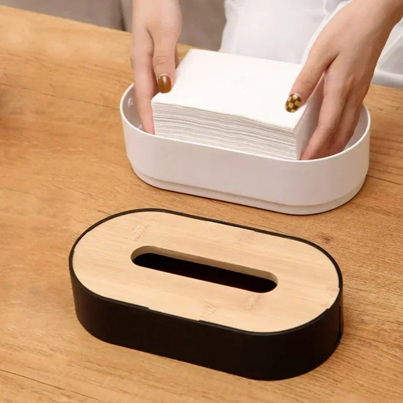 Tissue box holder bamboo cover toilet paper box napkin holder case tissue paper dispenser paper towel storage box tissue boxes