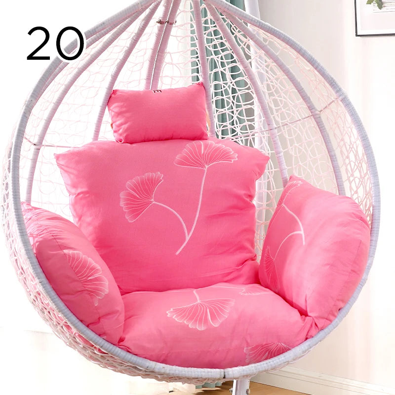 Unfilled S/L Swing Hanging Egg Swing Basket Seat Chair Cushion Cover Round Detachable Pillowcase for Home Patio Living Rooms