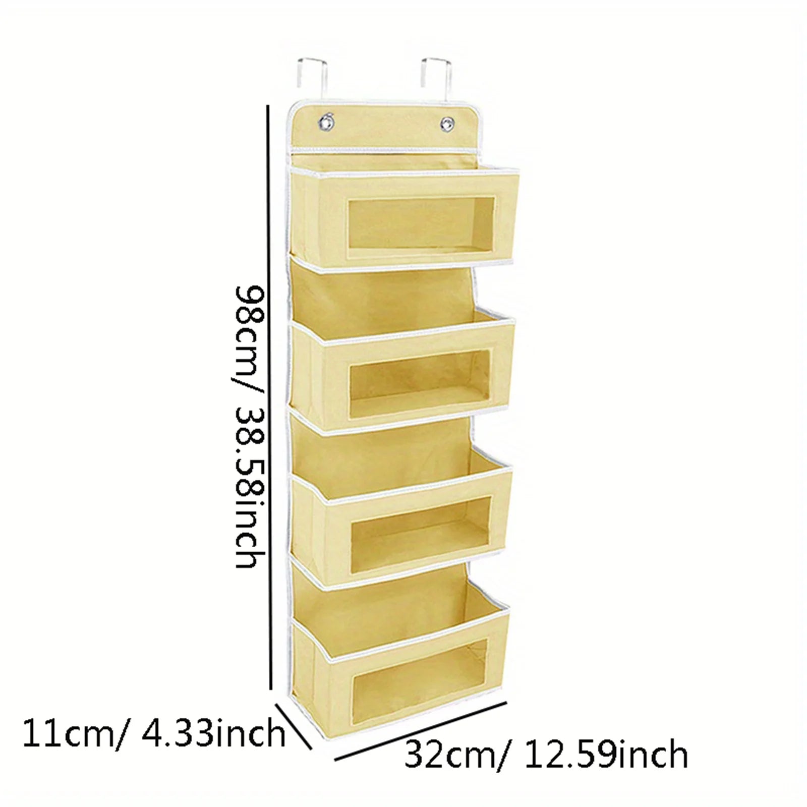 1 PC Non-Woven Fabric, 6-Layer Detachable, Divided Into 2 Hanging Storage Door Devices With Hooks, Anti Swinging Dormitory
